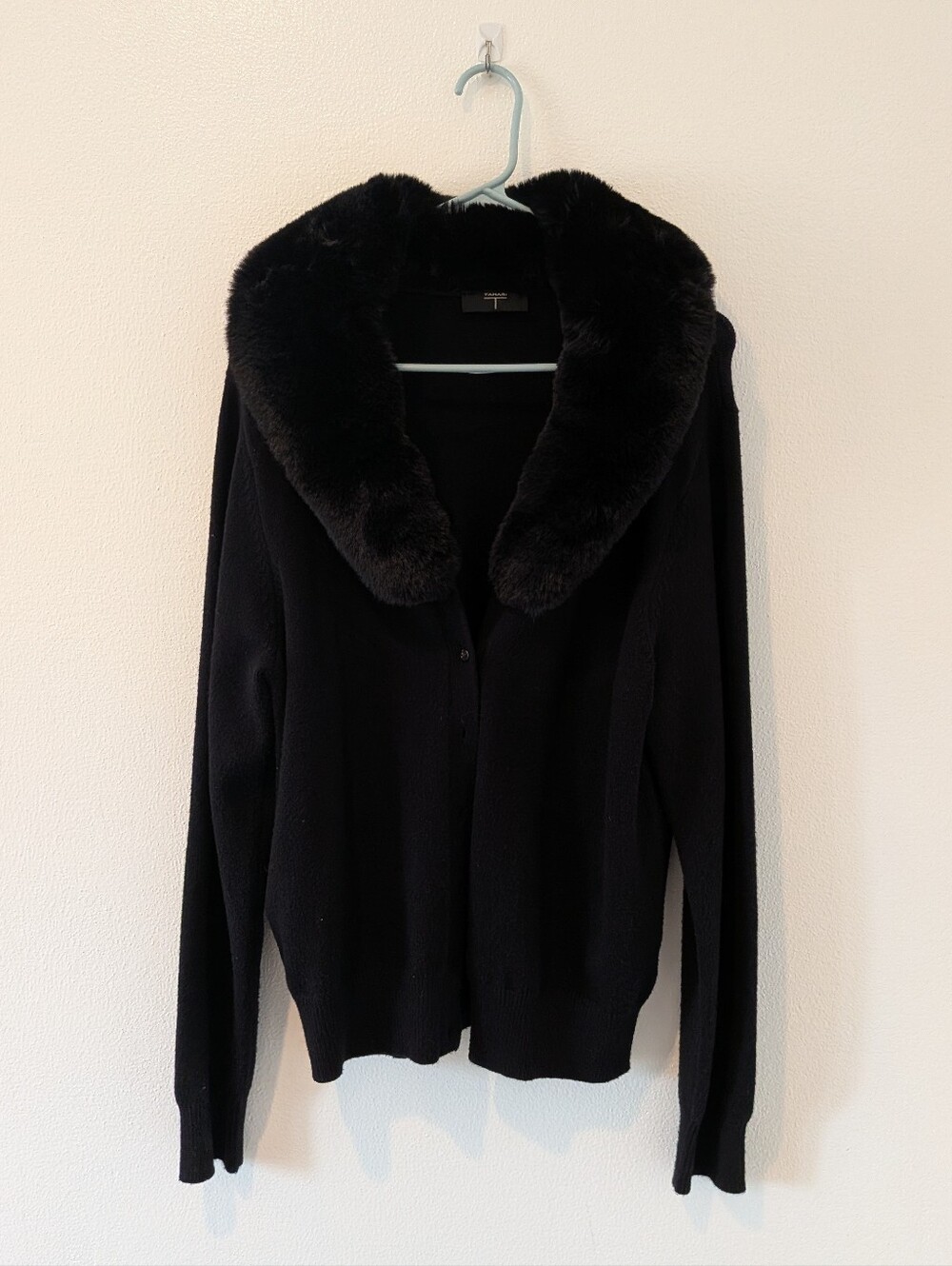Faux Fur Collar Cardigan